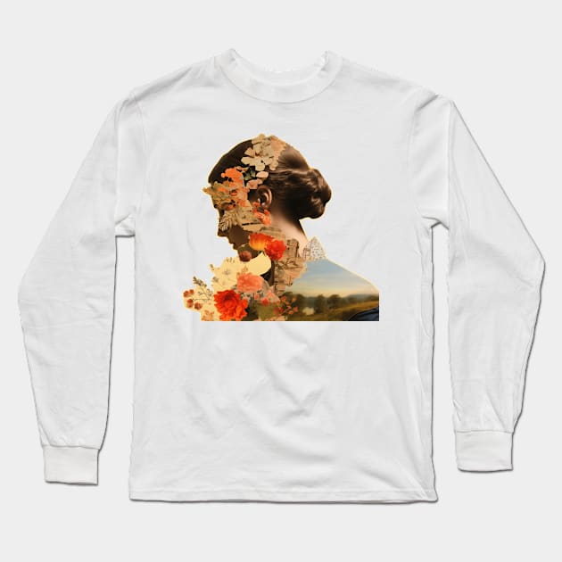 Divine Feminine Energy Woman Art Long Sleeve T-Shirt by Wo:oM Atelier